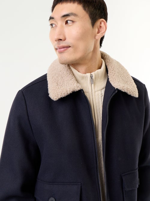 Blouson en faux lainage col effet moutonné - Kiabi Blouson en faux lainage col effet moutonné - Kiabi