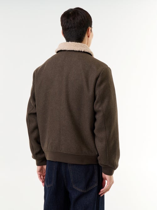 Blouson en faux lainage col effet moutonné - Kiabi Blouson en faux lainage col effet moutonné - Kiabi