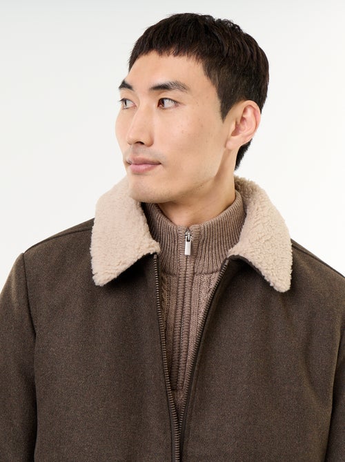 Blouson en faux lainage col effet moutonné - Kiabi Blouson en faux lainage col effet moutonné - Kiabi