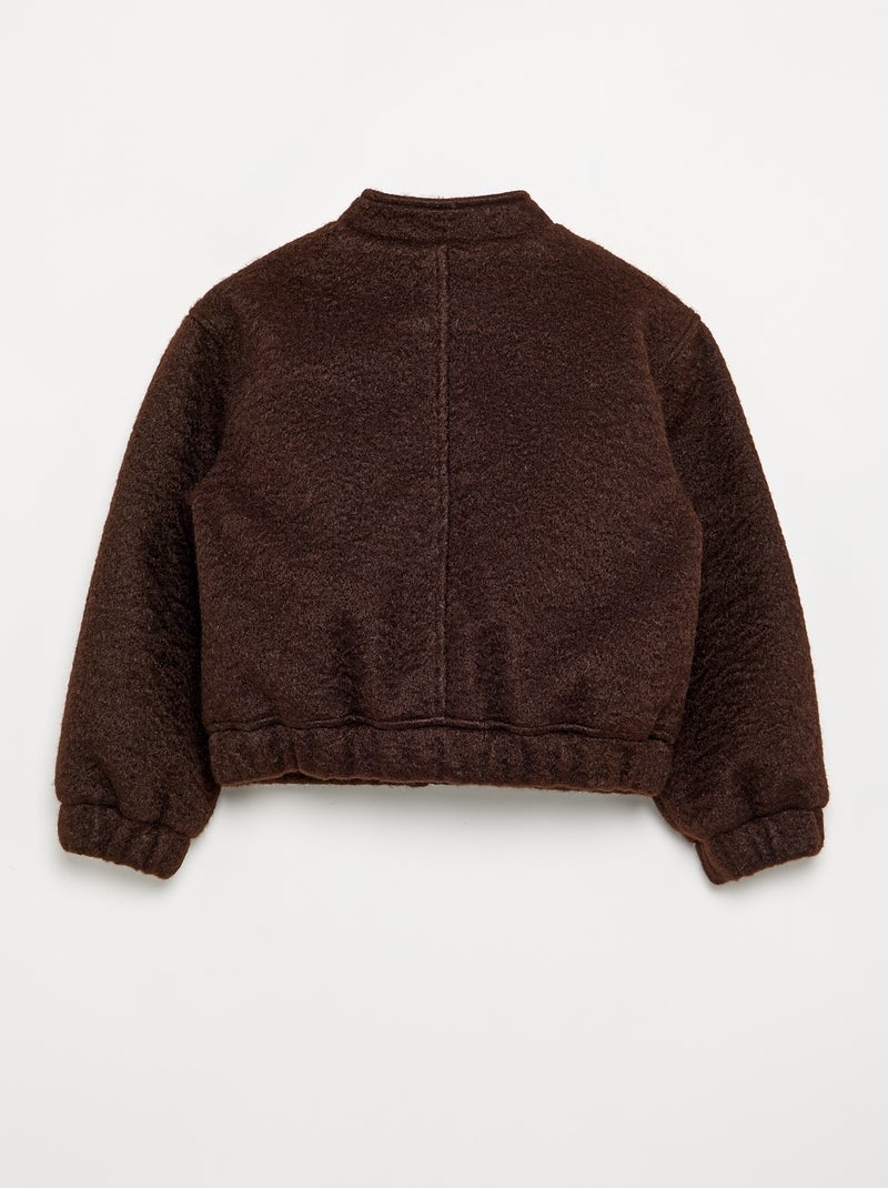 Blouson en faux lainage Marron - Kiabi