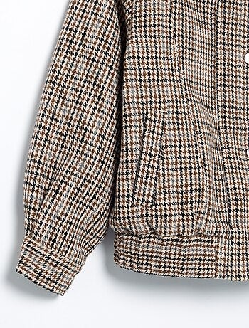 Blouson en faux lainage oversize avec col en fourrure amovible