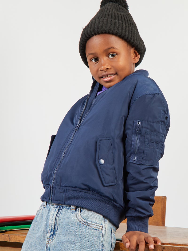 Blouson en nylon Bleu marine - Kiabi