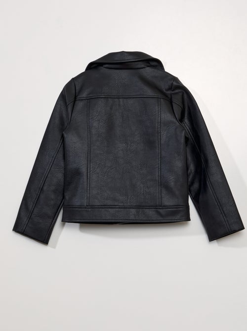 Veste Courte Veste Cuir Bebe Fille Veste De Style Motard Noir