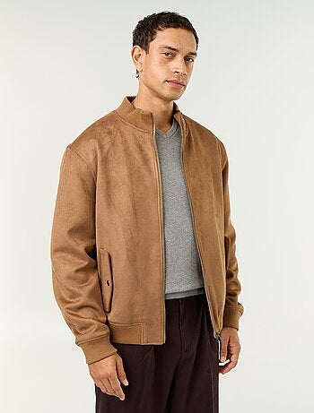 Blouson en suédine zippé