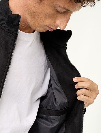 Blouson en suédine zippé