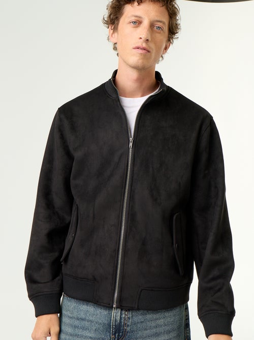 Blouson en suédine zippé - Kiabi
