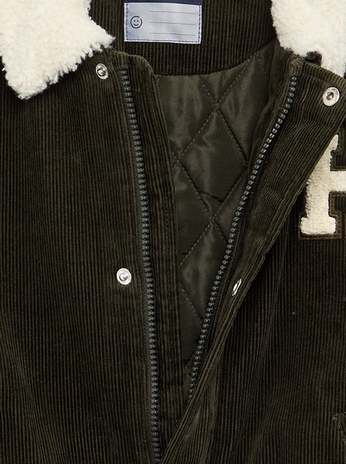Blouson en velours côtelé et col moutonné - Kiabi Blouson en velours côtelé et col moutonné - Kiabi