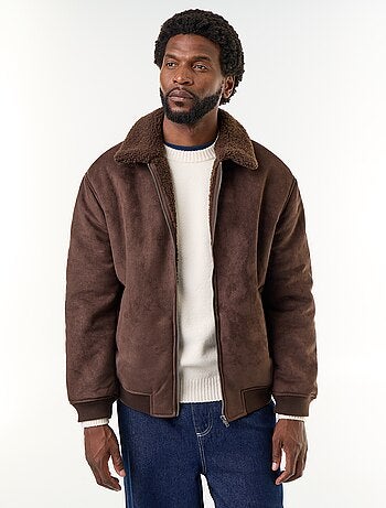 Blouson façon peau lainée