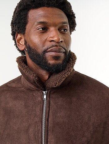 Blouson façon peau lainée