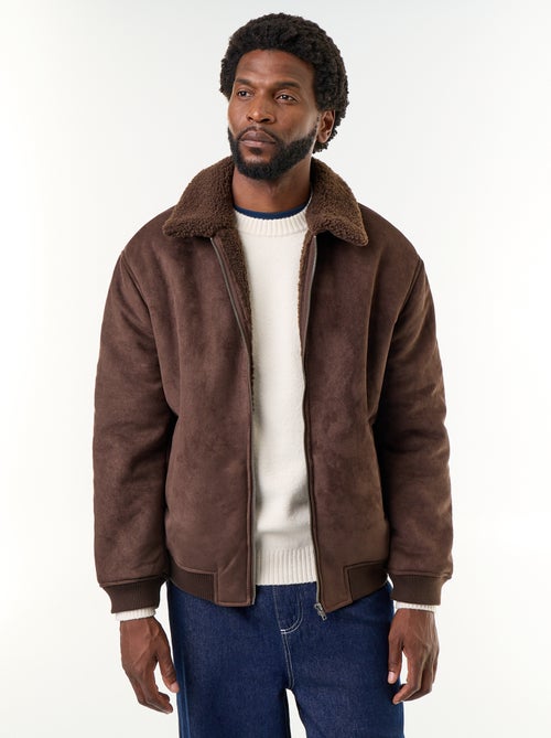 Blouson façon peau lainée - Kiabi Blouson façon peau lainée - Kiabi