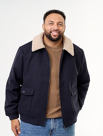 Blouson faux lainage avec col effet moutonné