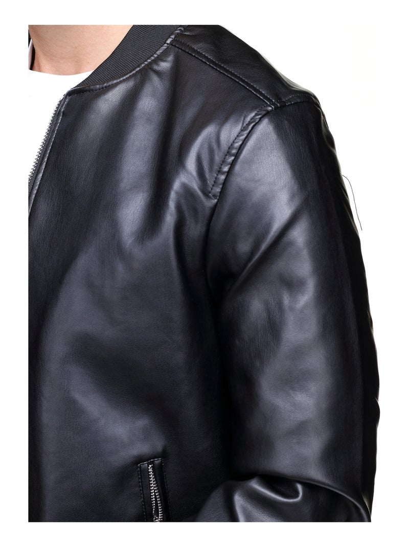 Blouson homme en simili  - Frilivin Noir - Kiabi