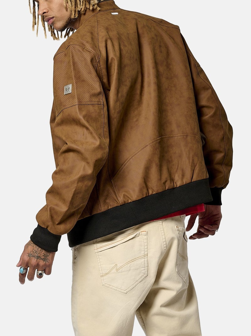 Blouson Kaporal style motard Camel - Kiabi