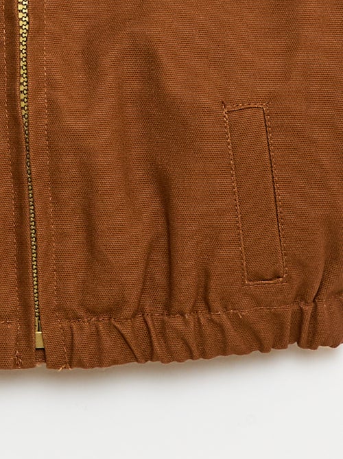 Blouson léger zippé avec col en velours côtelé - Kiabi