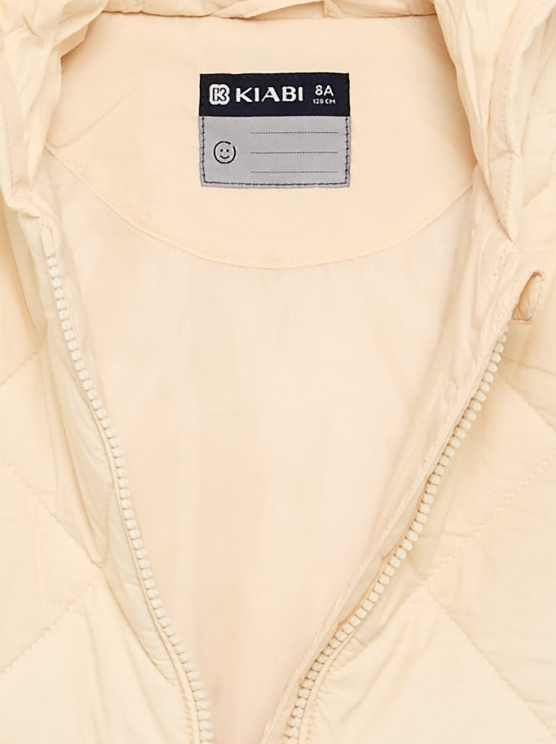 Blouson matelassé à capuche Beige - Kiabi