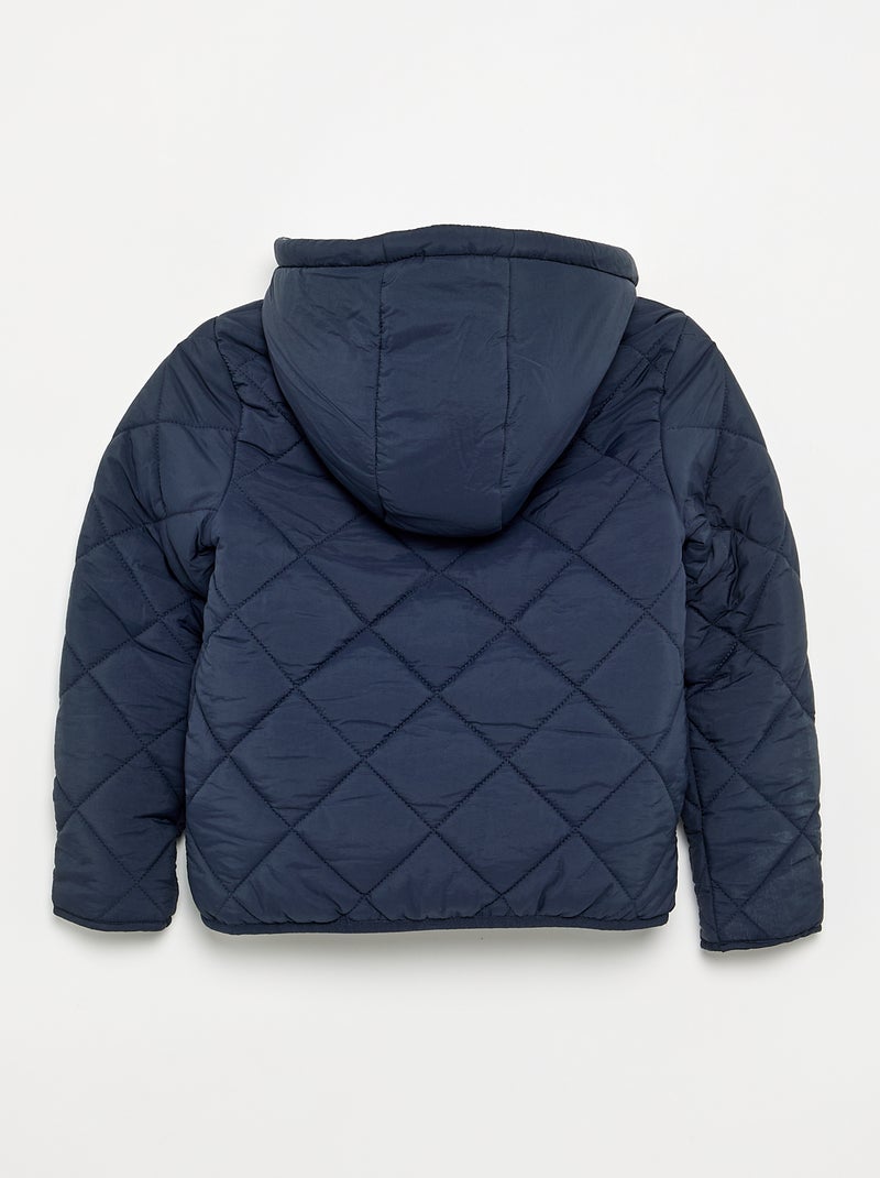 Blouson matelassé à capuche Bleu - Kiabi