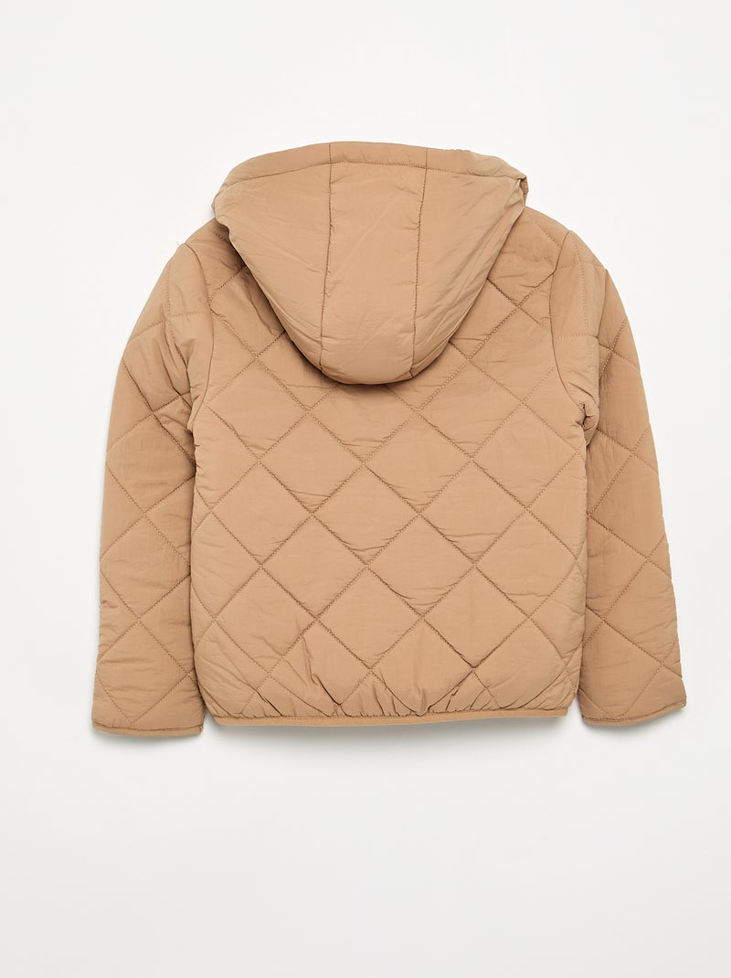 Blouson matelassé à capuche Marron - Kiabi