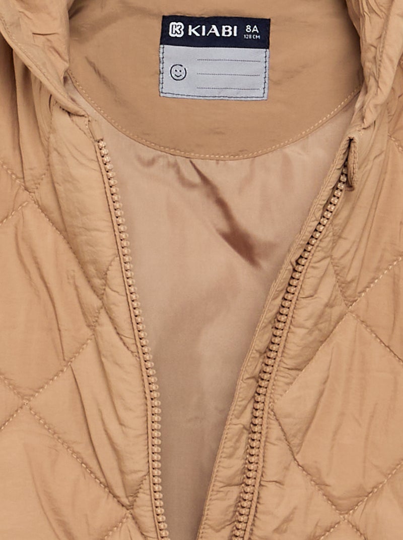 Blouson matelassé à capuche Marron - Kiabi