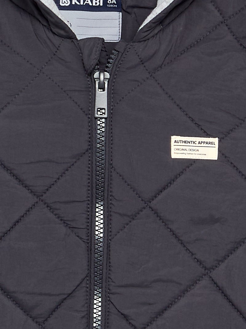 Blouson matelassé à capuche Noir - Kiabi