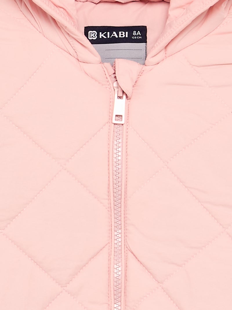 Blouson matelassé à capuche Rose - Kiabi