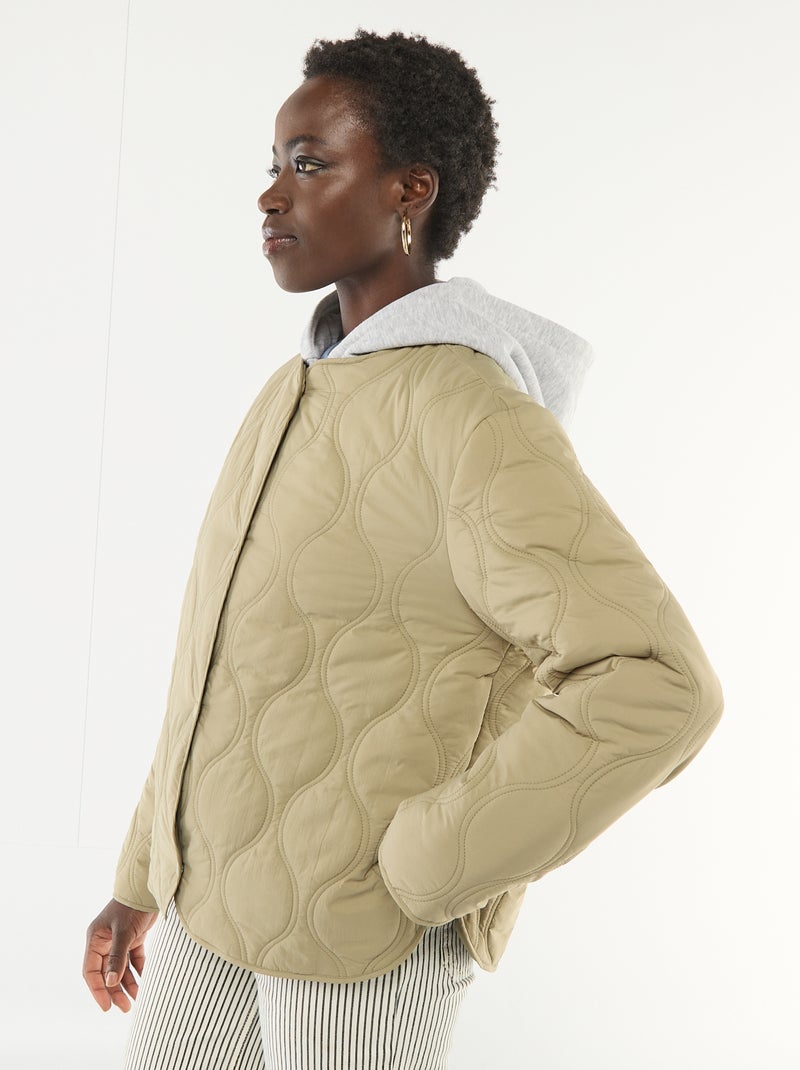 Blouson matelassé avec plastron amovible Kaki - Kiabi