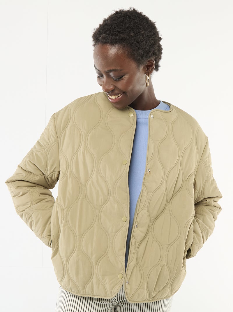 Blouson matelassé avec plastron amovible Kaki - Kiabi