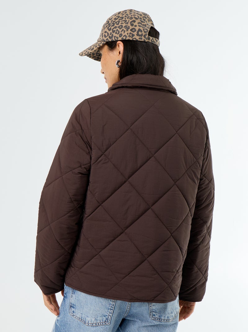 Blouson matelassé et déperlant Marron - Kiabi