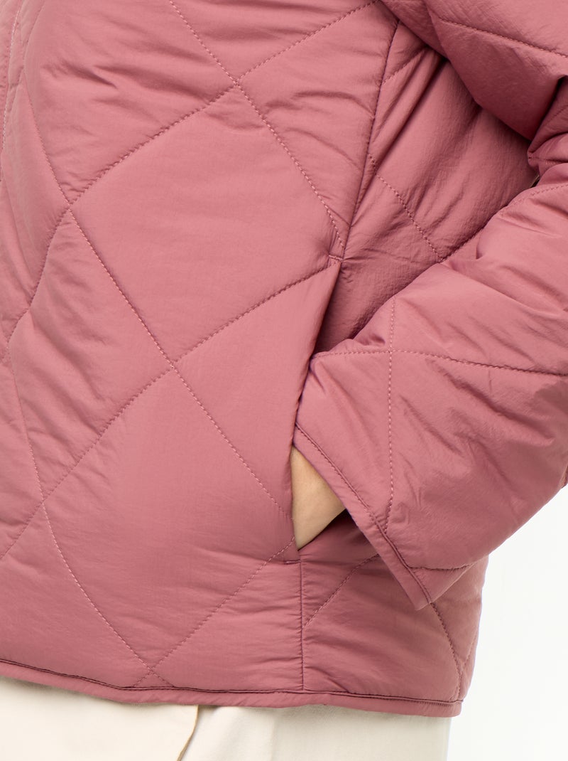 Blouson matelassé et déperlant Rose - Kiabi