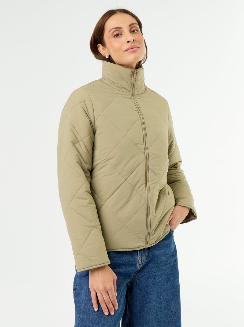Blouson matelassé et déperlant Vert - Kiabi