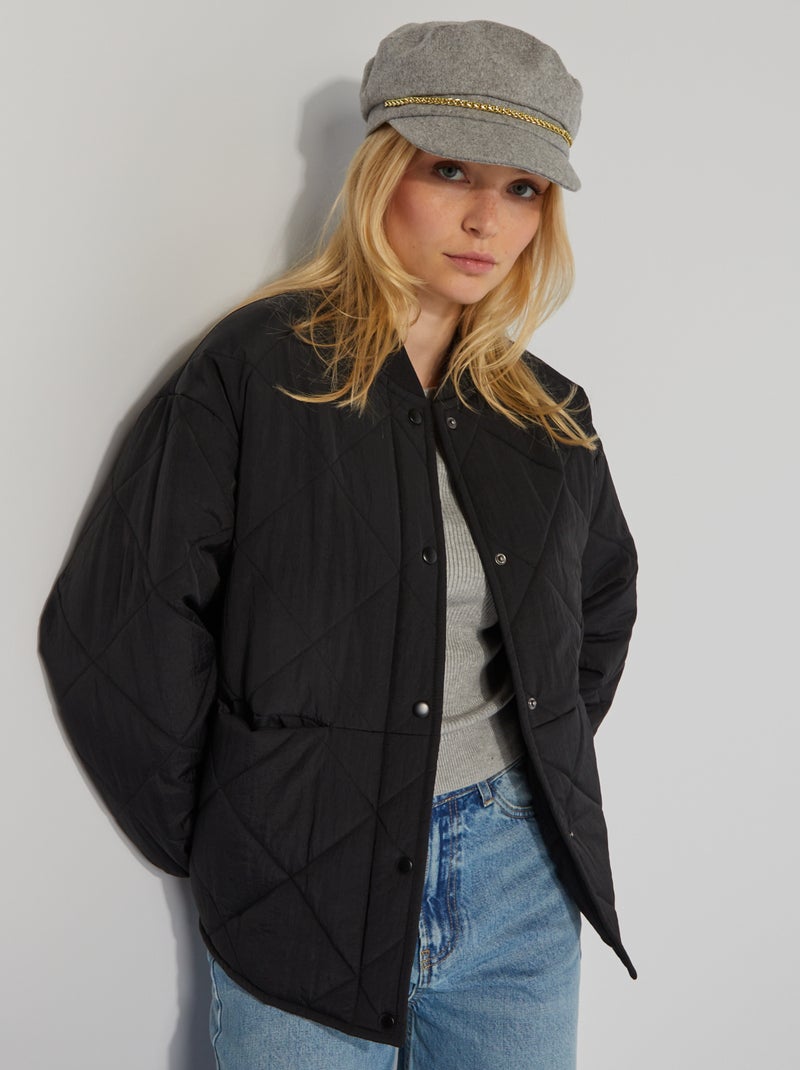 Blouson matelassé noir - Kiabi