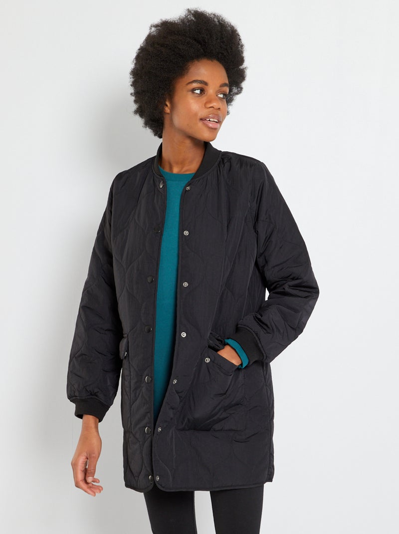 Blouson matelassé noir - Kiabi