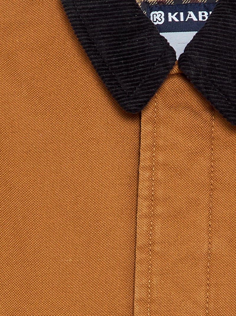 Blouson met contrasterende fluwelen kraag Bruin - Kiabi