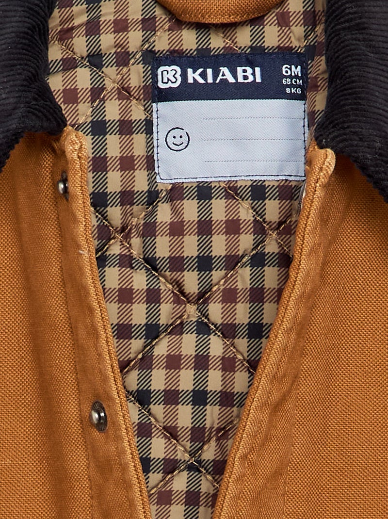 Blouson met contrasterende fluwelen kraag Bruin - Kiabi