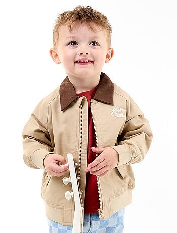 Blouson met rits en contrasterende kraag