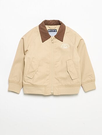 Blouson met rits en contrasterende kraag