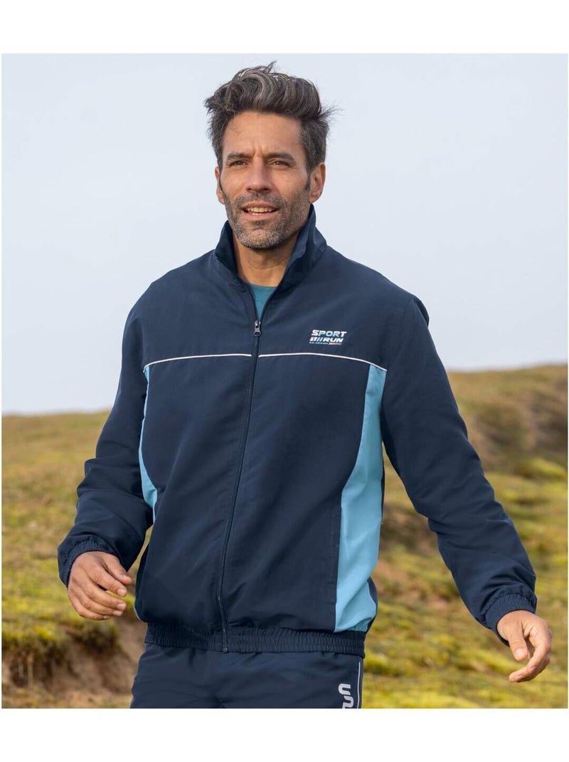 Blouson Microfibre Sport Run   - ATLAS FOR MEN Bleu marine - Kiabi