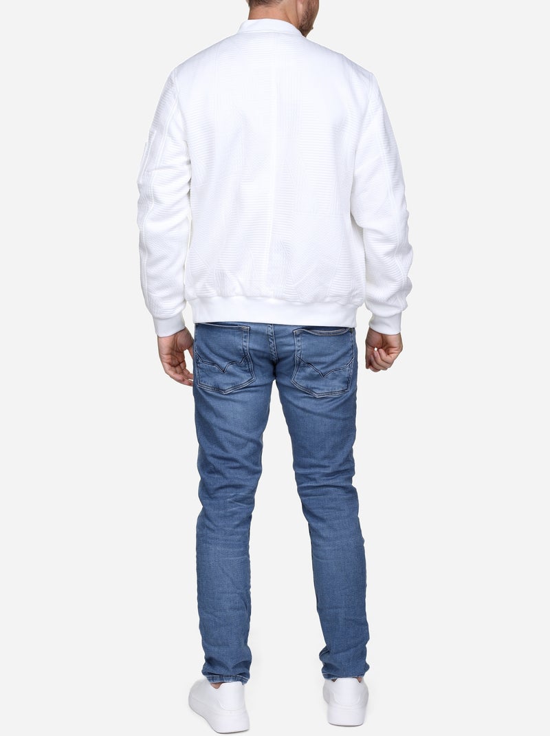 Blouson piqué uni - Frilivin Blanc - Kiabi