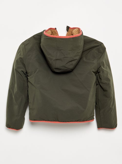 Blouson réversible avec un côté effet moutonné - Kiabi