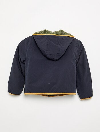 Blouson réversible avec un côté effet moutonné