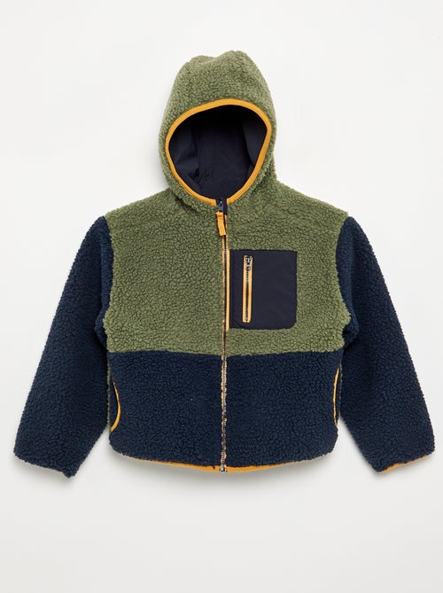 Blouson réversible avec un côté effet moutonné - Kiabi