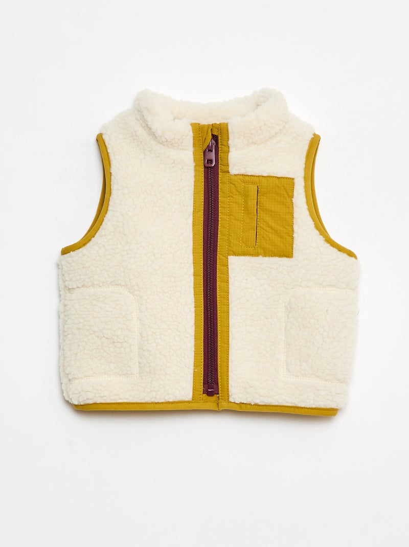 Blouson sans manches effet moutonné Blanc - Kiabi