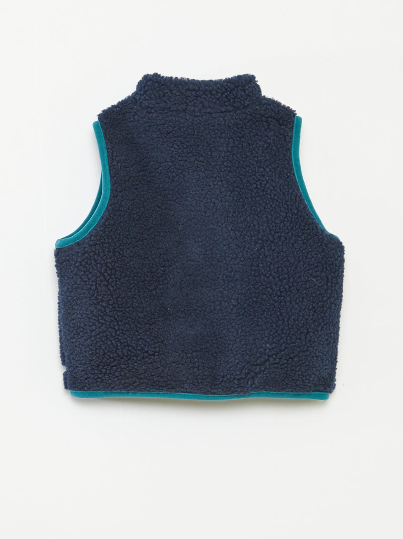 Blouson sans manches effet moutonné Bleu - Kiabi
