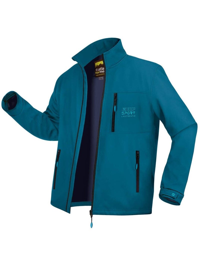 Blouson softshell doublé micropolaire   - atlas for men Bleu - Kiabi