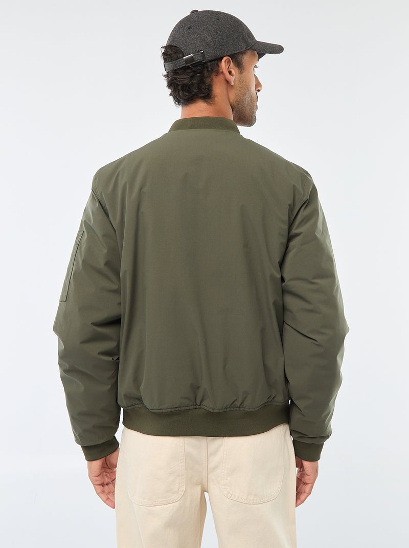 Blouson style aviateur avec poche zippée sur la manche Kaki - Kiabi