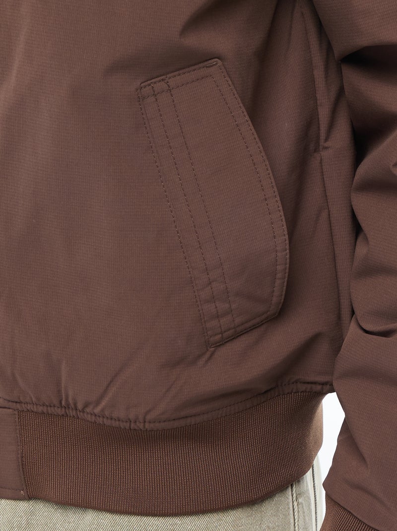 Blouson style aviateur avec poche zippée sur la manche Marron - Kiabi