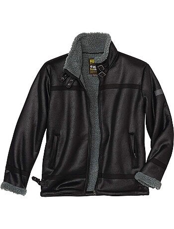 Blouson style bombardier suédine fourré sherpa - atlas for men