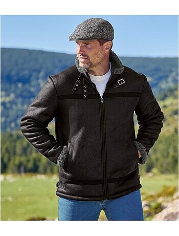 Blouson style bombardier suédine fourré sherpa - atlas for men