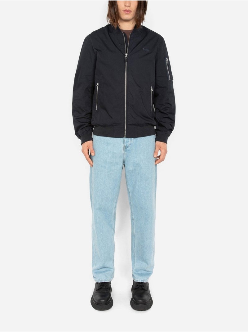 Blouson style bomber - Schott Bleu - Kiabi
