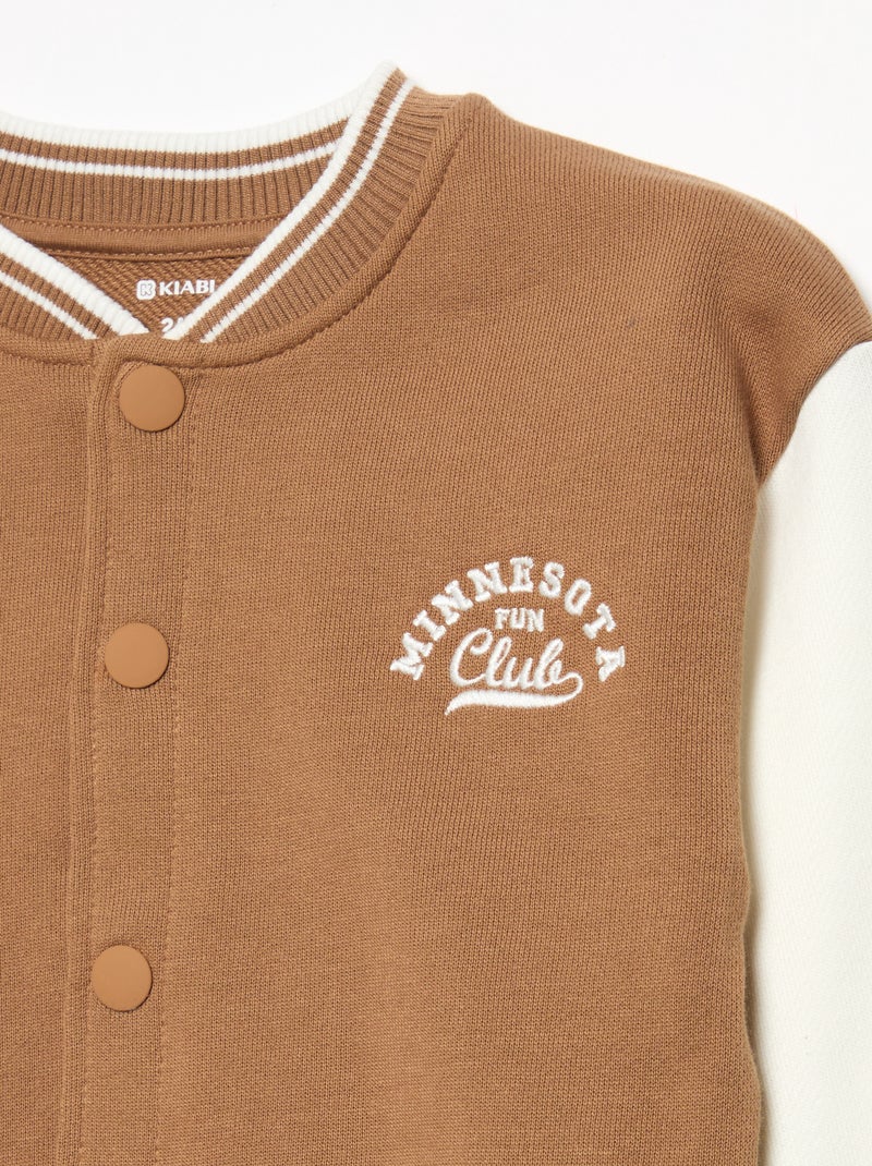 Blouson style campus américain Marron - Kiabi