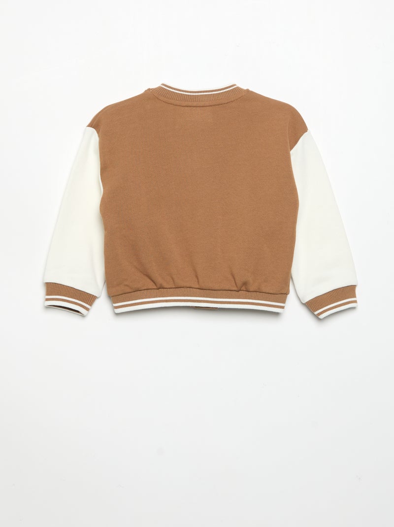 Blouson style campus américain Marron - Kiabi
